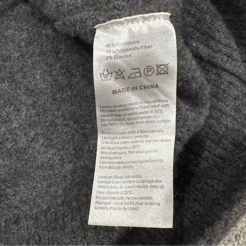 Jarbo Dark Gray Cashmere Olympia Oversized Turtleneck Size Large - Picture 8 of 8